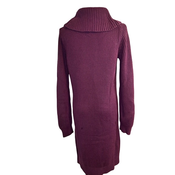 Tommy Hilfiger Aubergine Cable Knit 'Aran Style' Knit Sweater Dress Size S - Picture 4 of 11